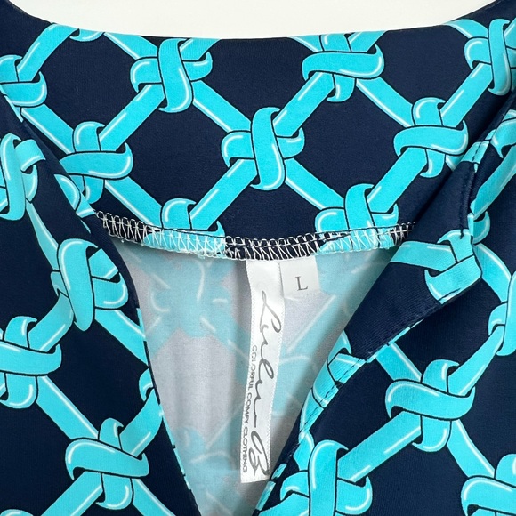 Lulu B Blue Geometric Sleeveless Top - Picture 3 of 5